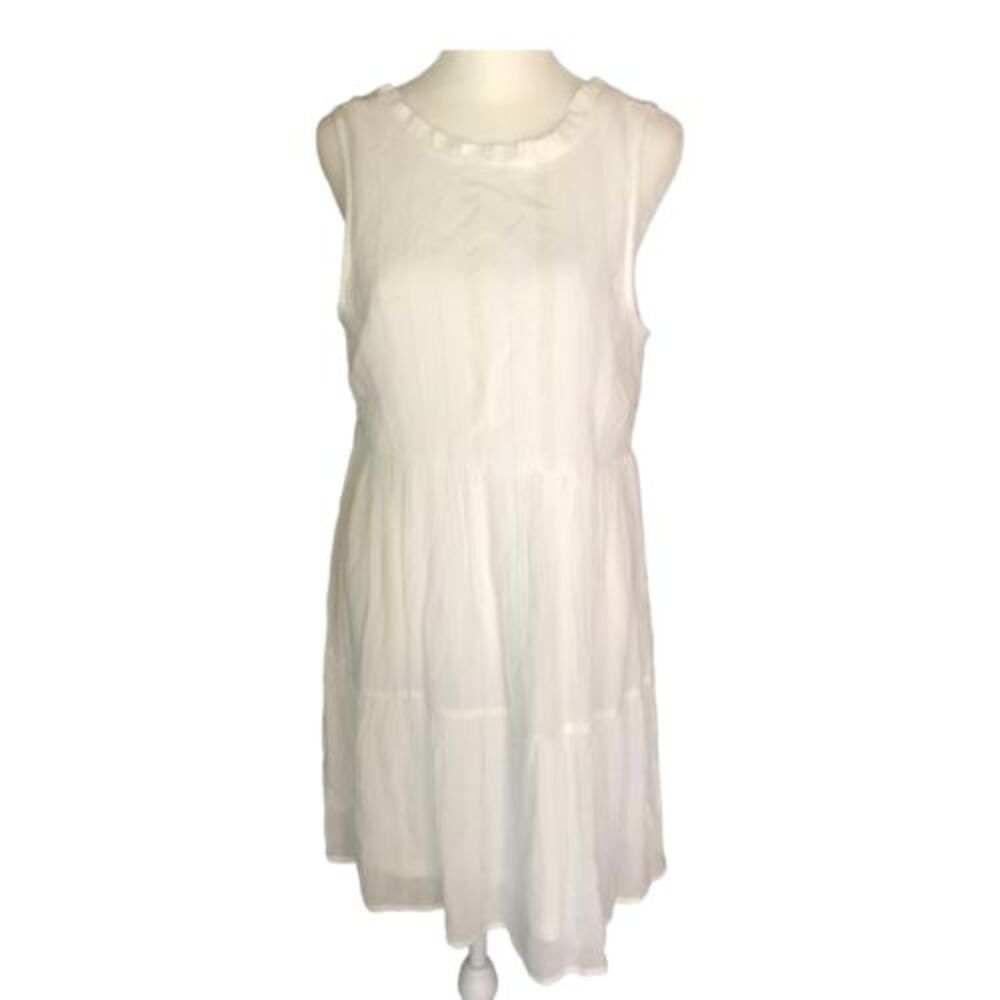 Andree By Unit Dress Womens Small Ivory Gold Shimmer Kyla Mini Boho Peasant